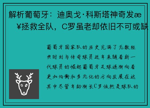 解析葡萄牙：迪奥戈·科斯塔神奇发挥拯救全队，C罗虽老却依旧不可或缺
